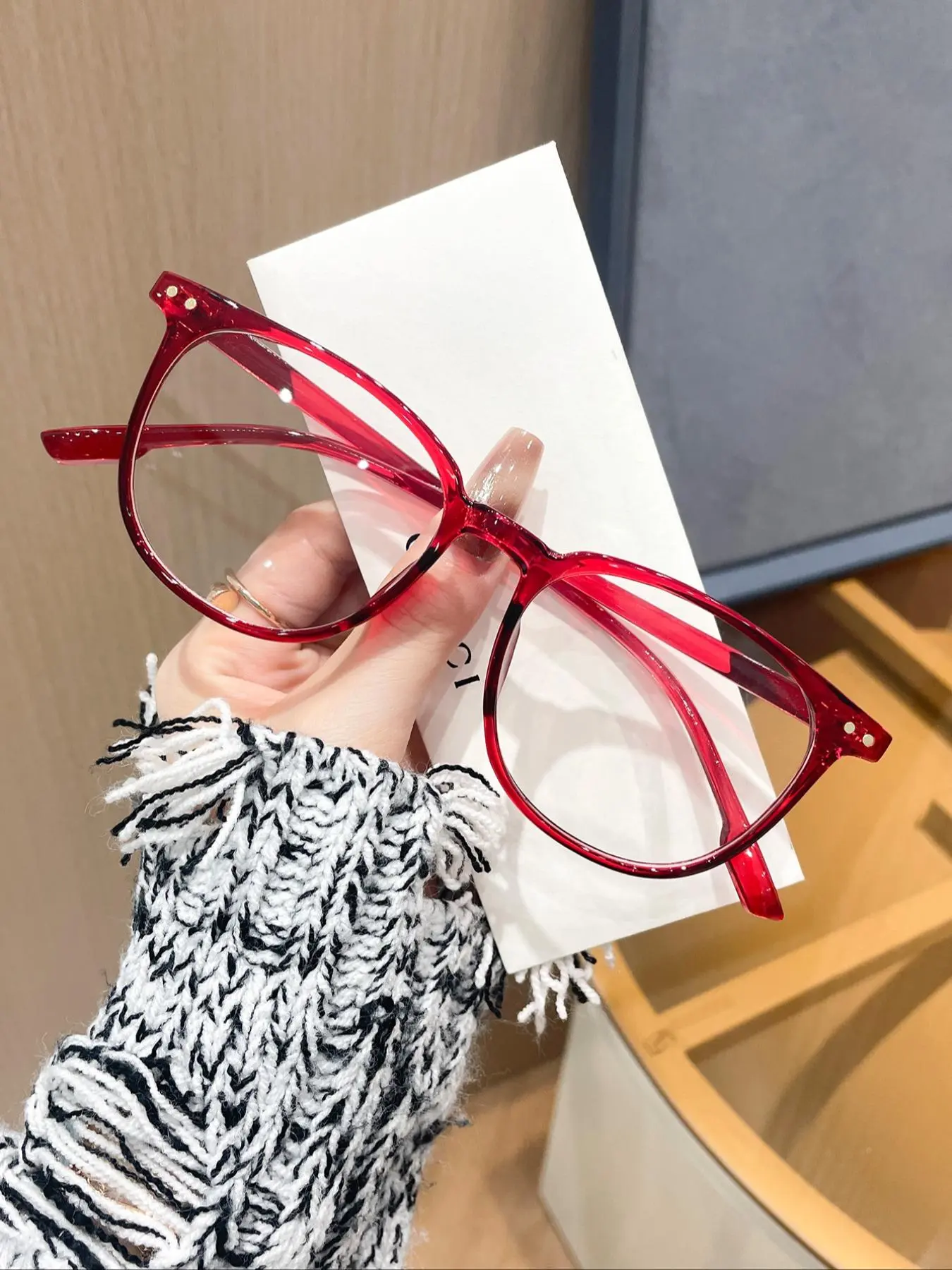 Women's Fashionable Square Frame Eyeglasses, Square Frame Eyewear, Stylish Square Frames, Casual Trendy Anti-blue Light Eyeglasses for Everyday Use, Fashion Accessories for Outdoor Activities, Square Eyed Glasses