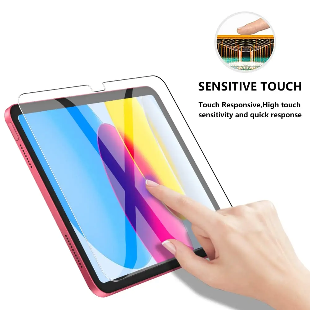 Doemoil Screen Protector for iPad 10.9 Inch 2022 10th Generation, 9H Tempered Glass Film HD Clear [Face ID & Apple Pencil Compatible] Tempered Glass Film for iPad 10th Gen 10.9" 2022 Release