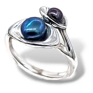 Hagit Sterling Silver Morning Dew Cultured Pearl Ring