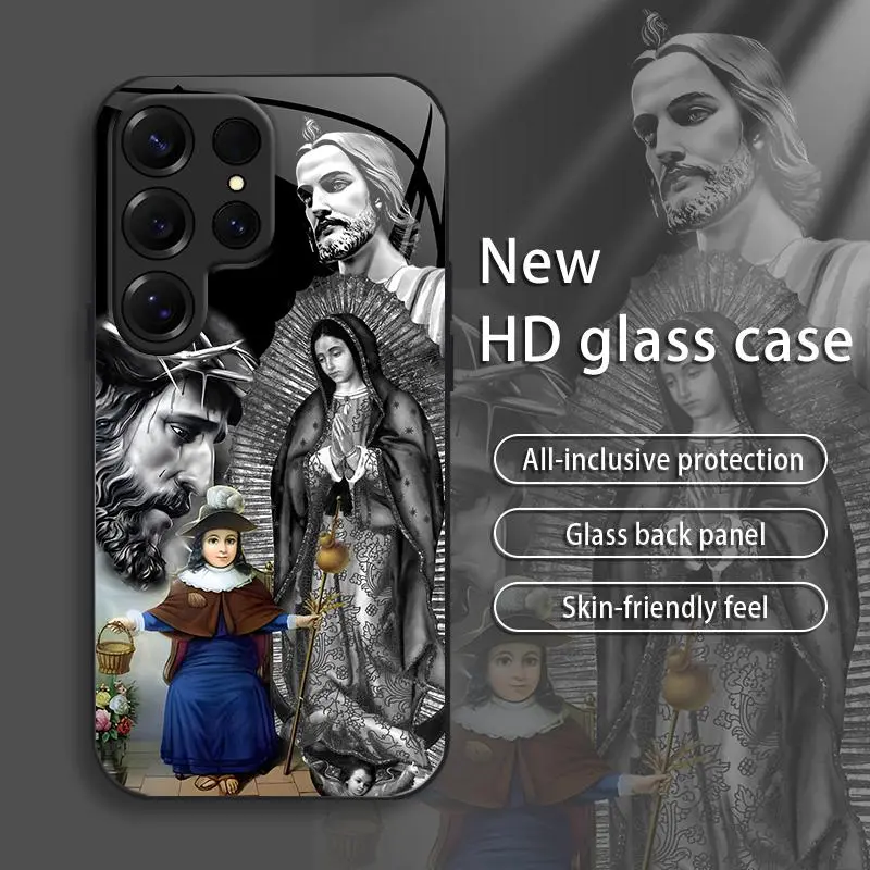 Suitable for [Galaxy S25 Ultra] Jesus New stylish high quality glass protective case affordable anti-drop anti-fingerprint-888