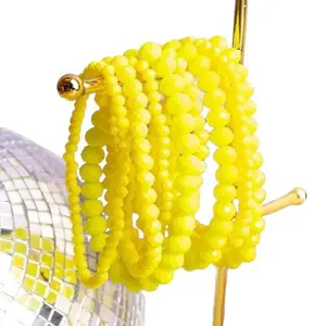 Vista Neon Yellow Vivienne Beaded Bracelet Set
