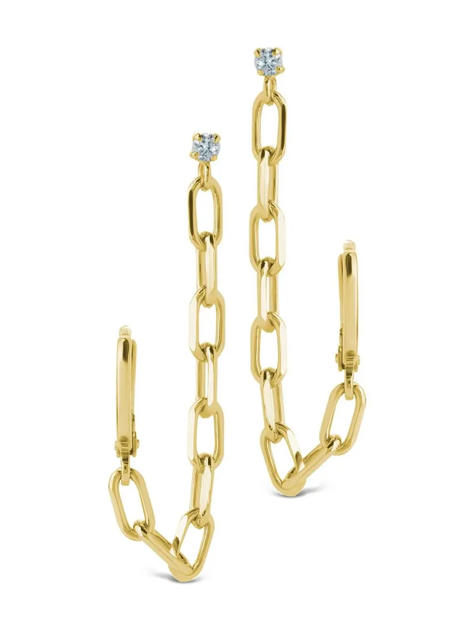 Jade Chain Drop Earrings