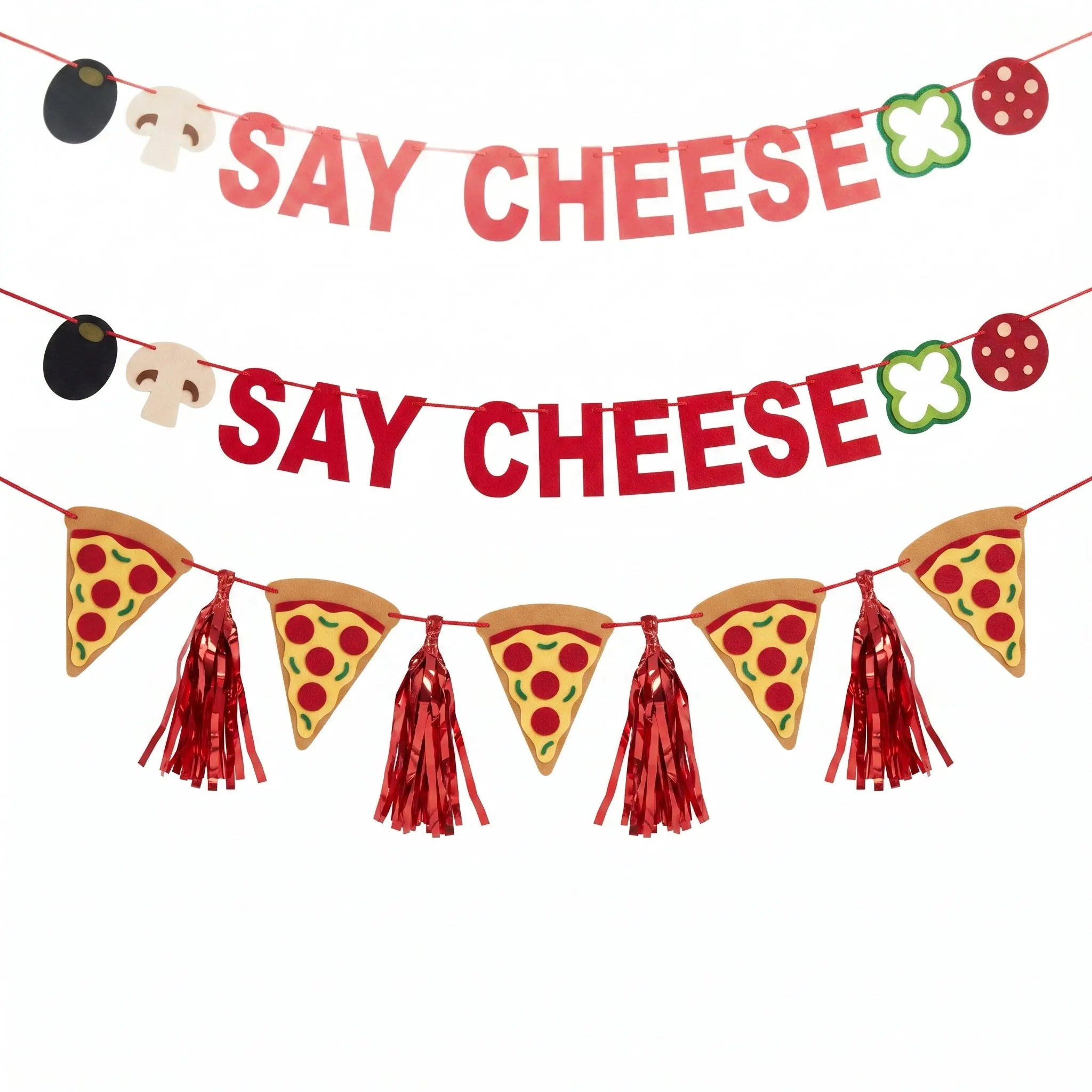 Pizzeria Felt Pennant Banner Set, 2-Pack