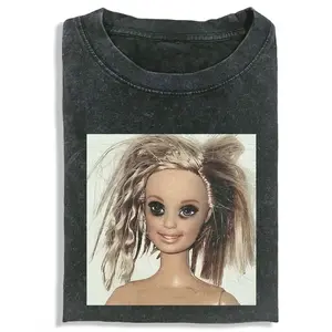 FUNNY Unisex Vintage Crew Neck High-quality Distressed Print Regular Fit Cotton Fabric Casual Comfort Breathable Short Sleeve Funny T-shirts for Summer Fashion Men&Women's Top for Daily Wear