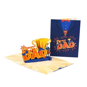 CUTPOPUP Superman Father,Fathers Day Card Pop Up, Father's Day, Birthday 3D Greeting Card (Best Dad)