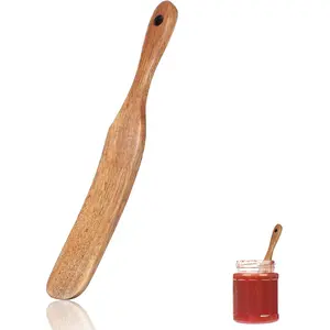 Sourdough Spatula Wood Spurtle with Hanging Hole Starter Stirring Stick Wood Bread Spatula for Cooking Spreading Baking