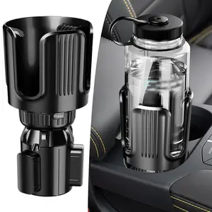 Cup Holder Expander For Car With Adjustable Base, Compatible With 10 to 40 oz For Yeti Ramblers, Stanley, Hydro Flask, Nalgene, Hold 2.9" to 3.7" Large Bottles Mugs Food Drink, Car Cup Holder