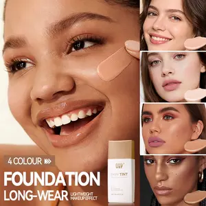 Hydrating Moisturizing Long-Lasting Foundation Liquid, Lightweight Breathable Brightening Foundation, 4 Shades Available, Non-Caking Makeup
