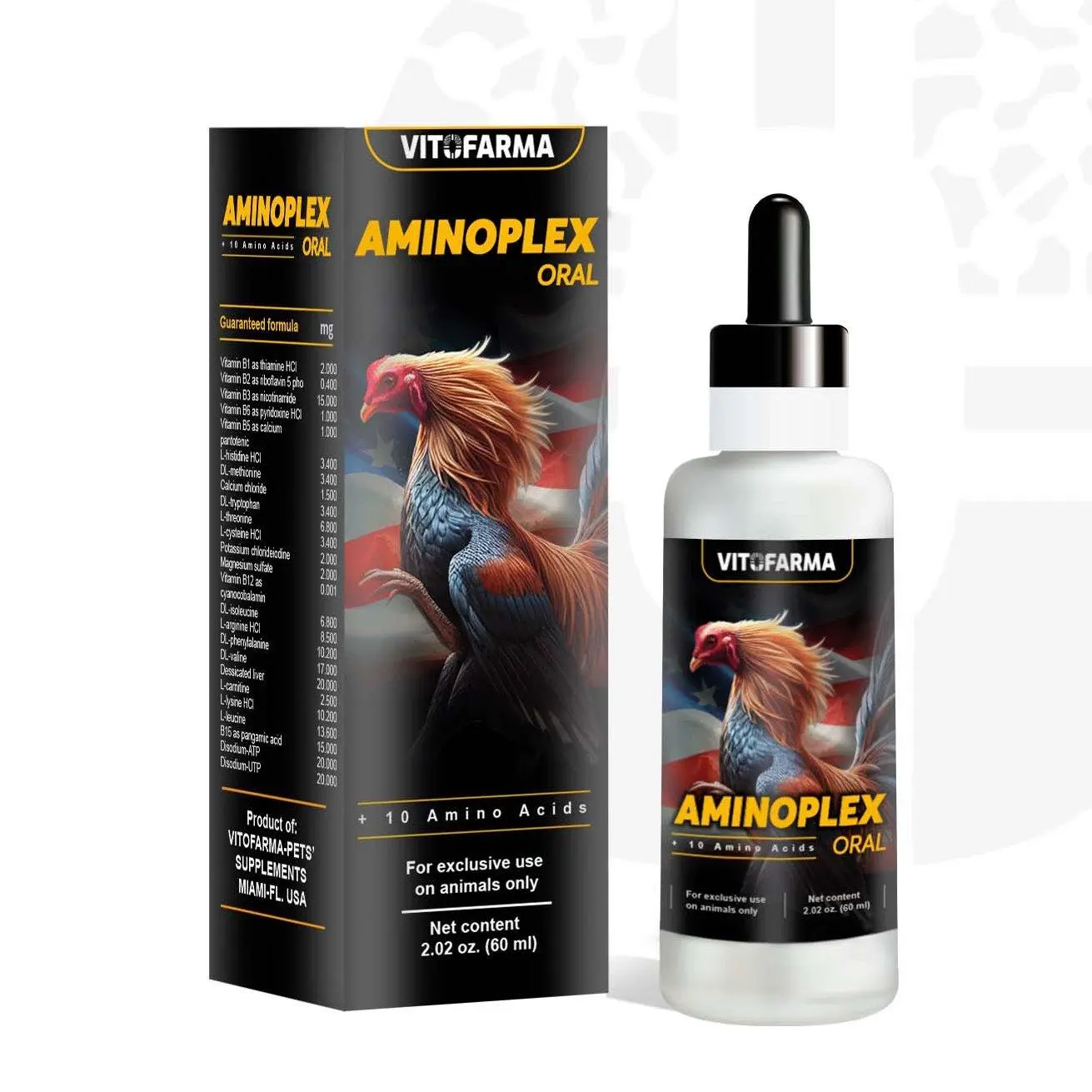 Aminoplexx  Orall  for Roosters & Poultry, 60ml Liquid Formula with Amino Acids, Animal Use Only