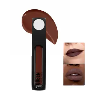 Queen Earth Angel Lipstick - Matte Finish, Glossy Texture, Round Bottle, Ideal for Makeup Care