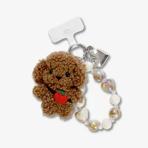 Phone Wristlet with Plush Puppy Charm