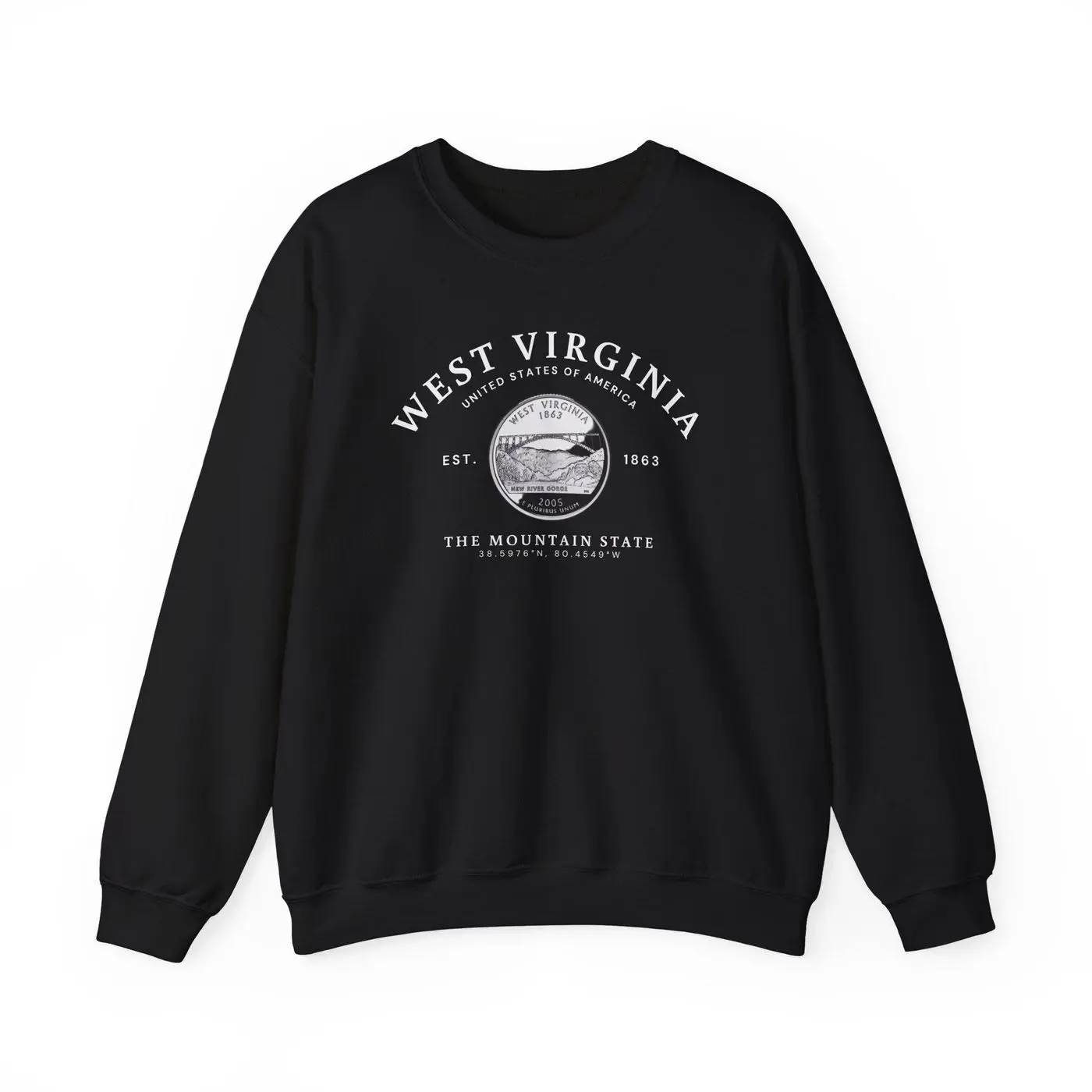 West Virginia Shirt, West Virginia Gift, West Virginia Sweatshirt, The Mountain State, Soft and Comfortable Sweatshirt,West Virginia Quarter