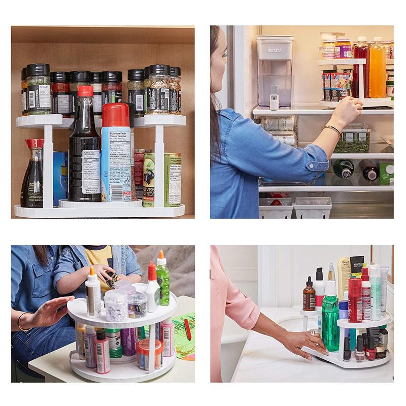 360° Rotating Kitchen Spice Rack Organizer, Multi-Layer Lazy Susan Seasoning Storage Shelf for Countertop Cabinet Pantry, Non-Slip Base Space Saving Easy to Reach Organizer for Home Kitchen