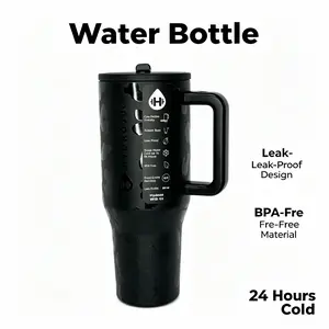 HydroJug 40oz Black Leopard Print Portable Vacuum Insulated Cup - Leak-Free Flask, 24H Cold Retention, Cup Holder Friendly for Gym, Travel, Vacuum Insulated Cups