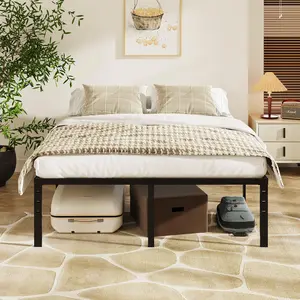 VINGLI 12/14/16/18 Inch Twin/Full/Queen/King Bed Frame, Heavy Duty Metal Platform - No Box Spring Needed,Reinforced Steel Slats, Noise-Free, Easy Assembly, Ample Underbed Storage