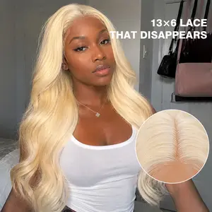 [Summervibes] 13x6 HD Lace Front Wig, 26” Body Wave Synthetic Wig, Black & Blonde & Brown Highlights, Pre-Plucked Natural Hairline Lace Frontal Wig for Black Women, Glueless Beginner Friendly Hairstyle Wig