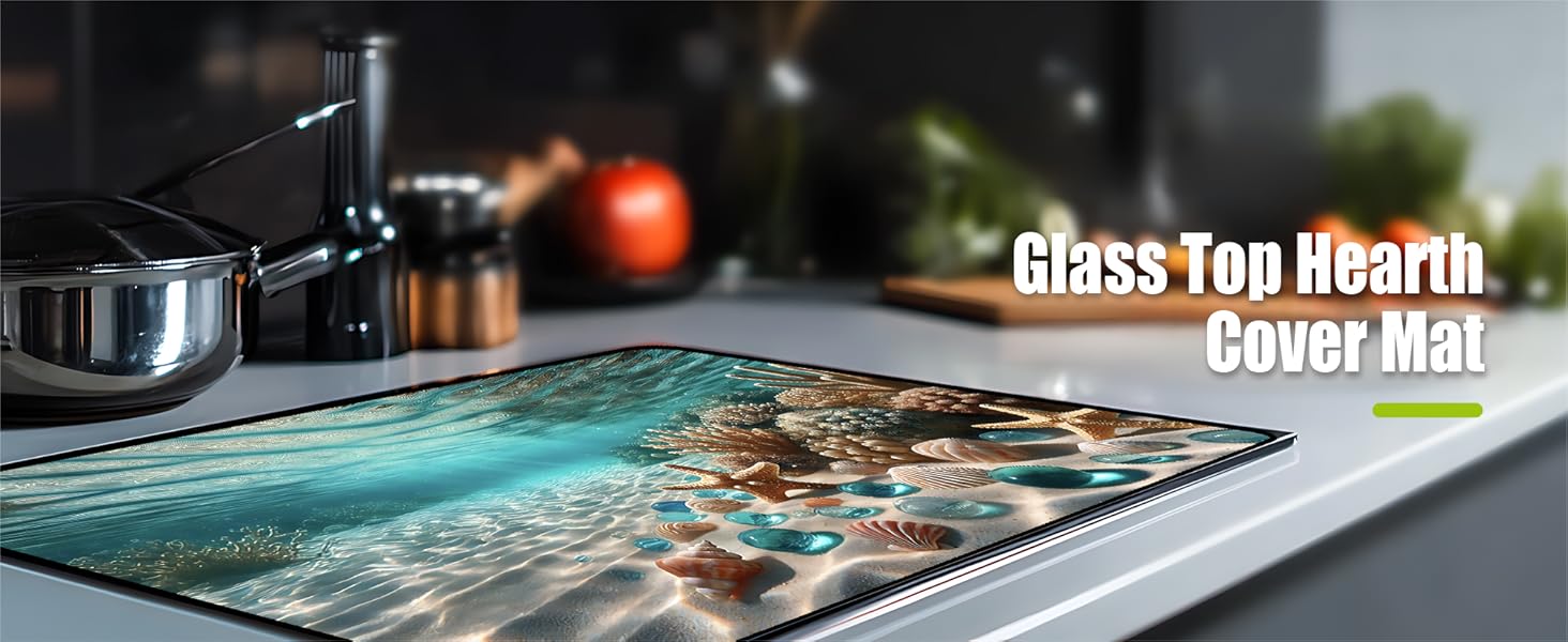 JOYFINITY Multi-Design Stove Top Cover for Glass/Electric Stoves - 3-in-1 Heat-Resistant Protector Mat, Non-Slip Drying Rack