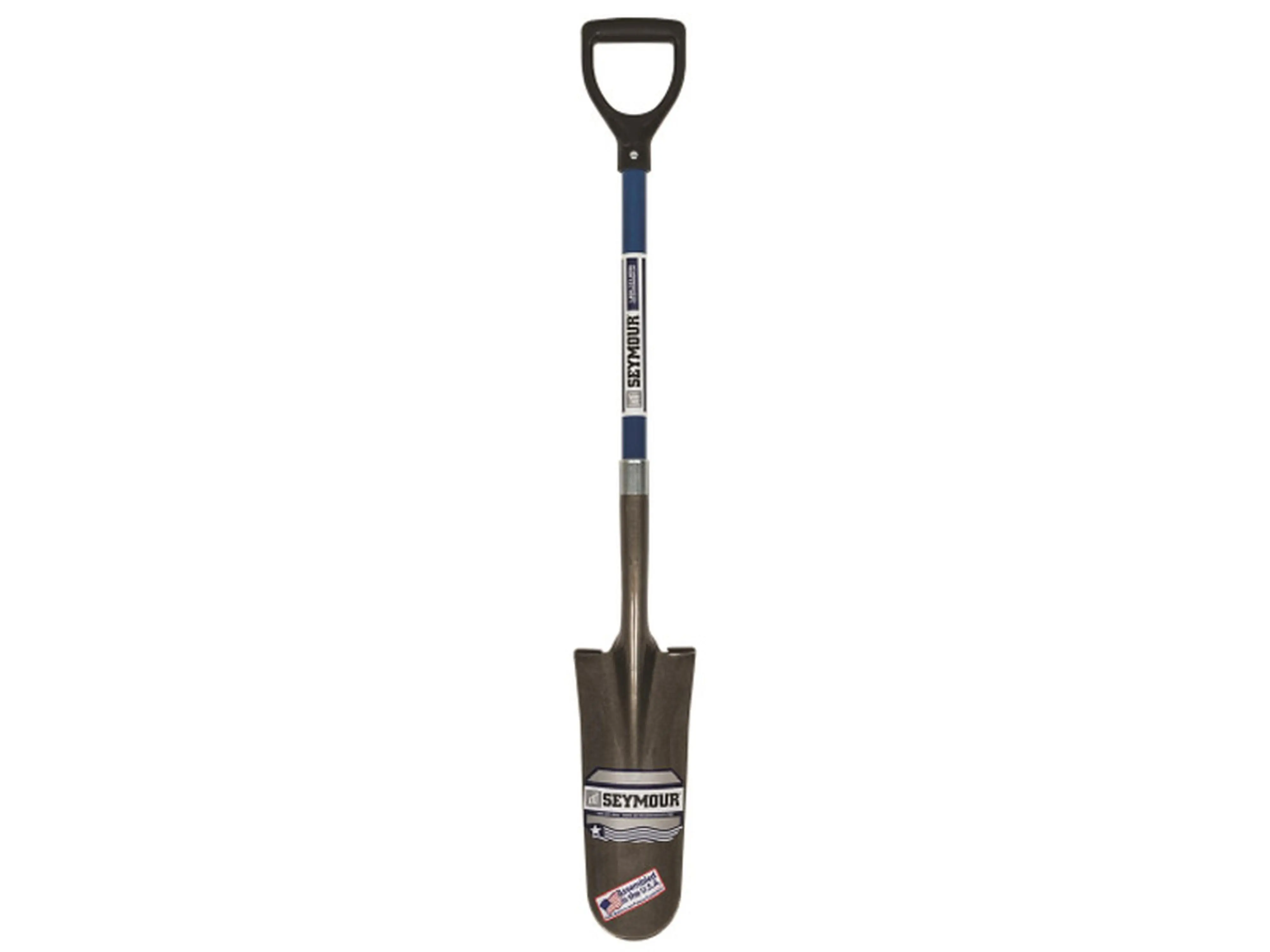 Seymour Midwest S500 Drain Spade with D-Grip, 28 in. Fiberglass Handle, 14 in. Head, 3.75 lbs Weight, Forward Turned Step