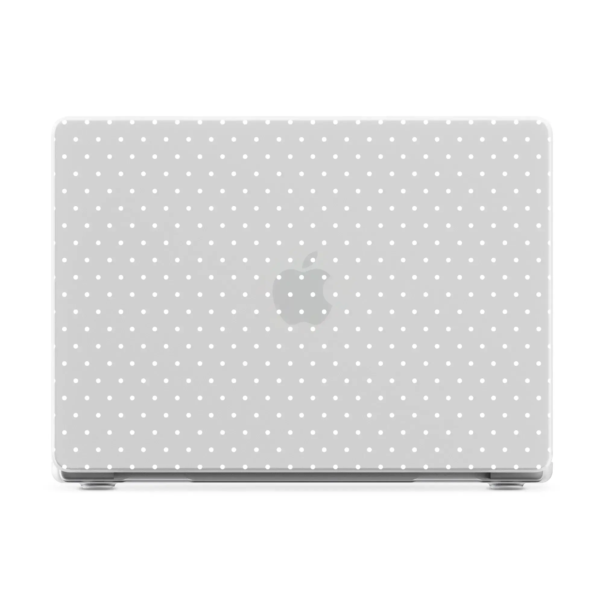 Casely MacBook Case | On the Dot | White Polka Dot Laptop Shell | Snap-on Laptop Shell with Raised Anti-Slip Grip and Bottom Vent Cutouts | Hard Policarbonate Protective Laptop Cover