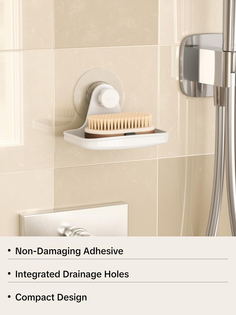 Umbra Flex Adhesive Soap Dish, Non-Damaging Installation, Keeps Soap Dry - 1 Pack Shower Bath