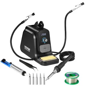 VEVOR Soldering Iron Station, 80W Digital Display Soldering Station Kit with 5 Soldering Tips, 30g Solder Wire, Solder Sucker, Tweezer, Tip Cleaner, Auto Standby Sleep Mode, C/F ConversionVEVOR Super Brand Day