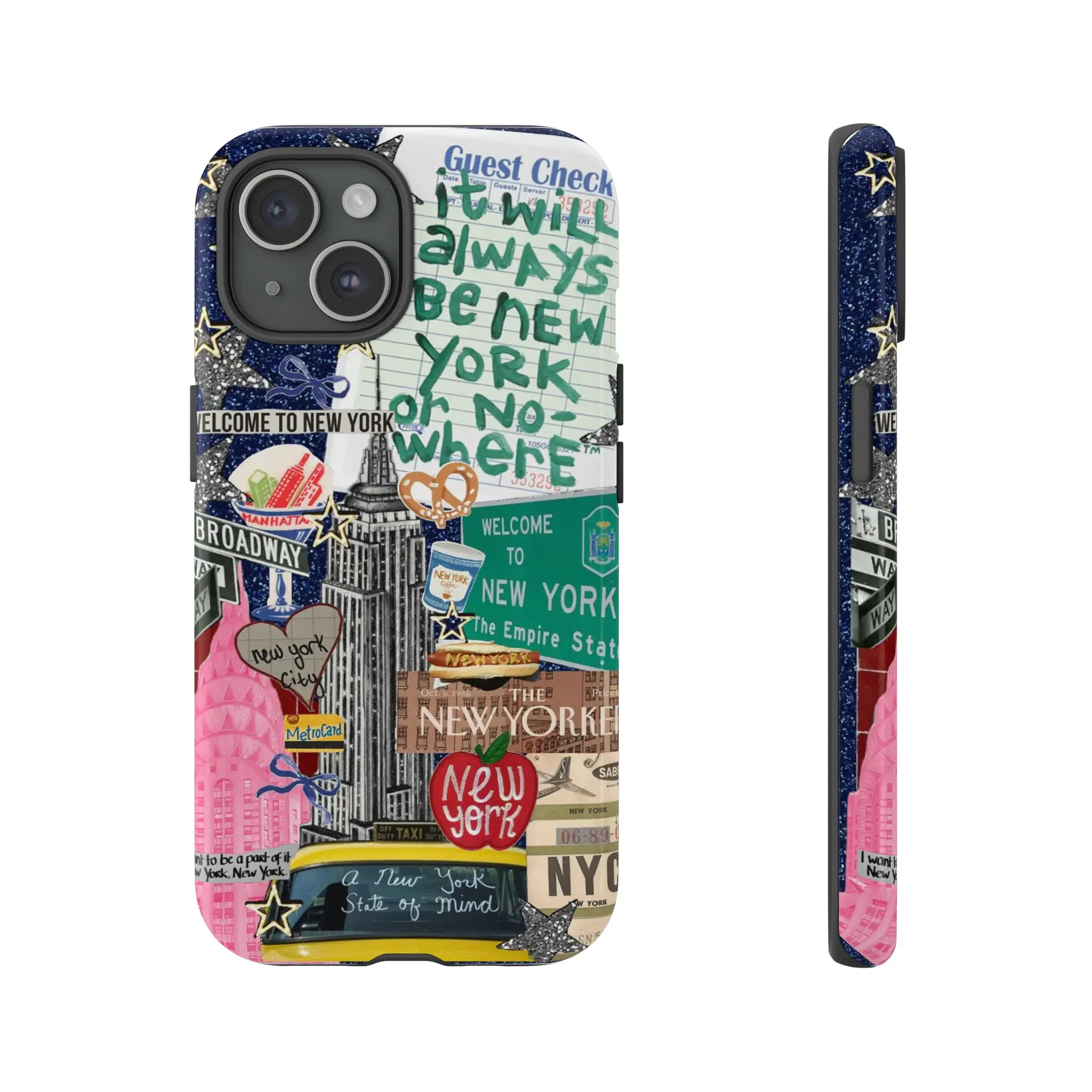 New York City Collage Phone Case - NYC Aesthetic Empire State & Broadway Vibes for iPhone 7-16 (Plus/Pro/Pro Max) & Samsung Galaxy S21-S24 (Plus/Ultra)