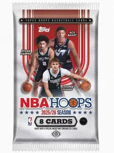 2 (TWO) Packs of 2025/26 Topps Hoops Basketball Hobby