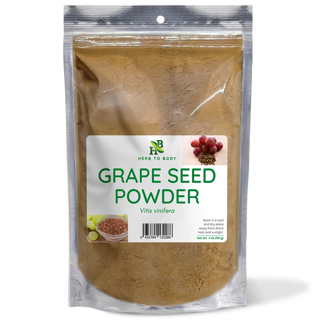 Grape Seed Powder - 4 oz (113 g) | Natural Dried Herbal Blend with Rich Flavor, Versatile Herb to Body Support, Partial Flour Substitute for Cooking Essentials | Herb To Body