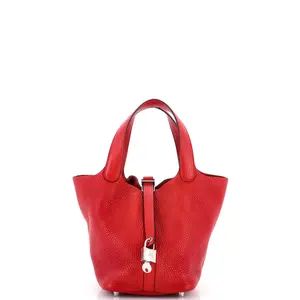 Pre-owned HERMÈS material Bucket Bags Hermes Picotin Lock Bag Clemence PM by Rebag