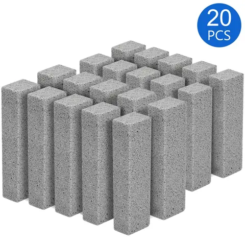 20 Pack Pumice Stone for Toilet Bowl Cleaning, Powerfully Cleans Hard Water Rings Stains, Toilets, Stoves, Bathtubs, Grills, Pools, Sinks (5.9 x 1.4 x 0.9 Inches)