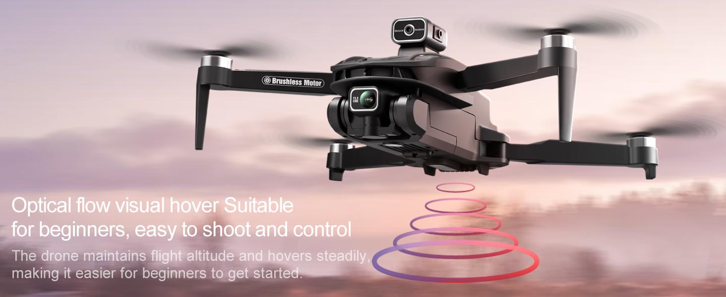 V168 PRO MAX GPS Foldable Drone with 4.5" Screen Controller, Brushless Motor, Optical Flow Positioning, Stable FPV Transmission, One-Key Return, Lightweight RC Drone for Outdoor Flying, Beginners and Gift