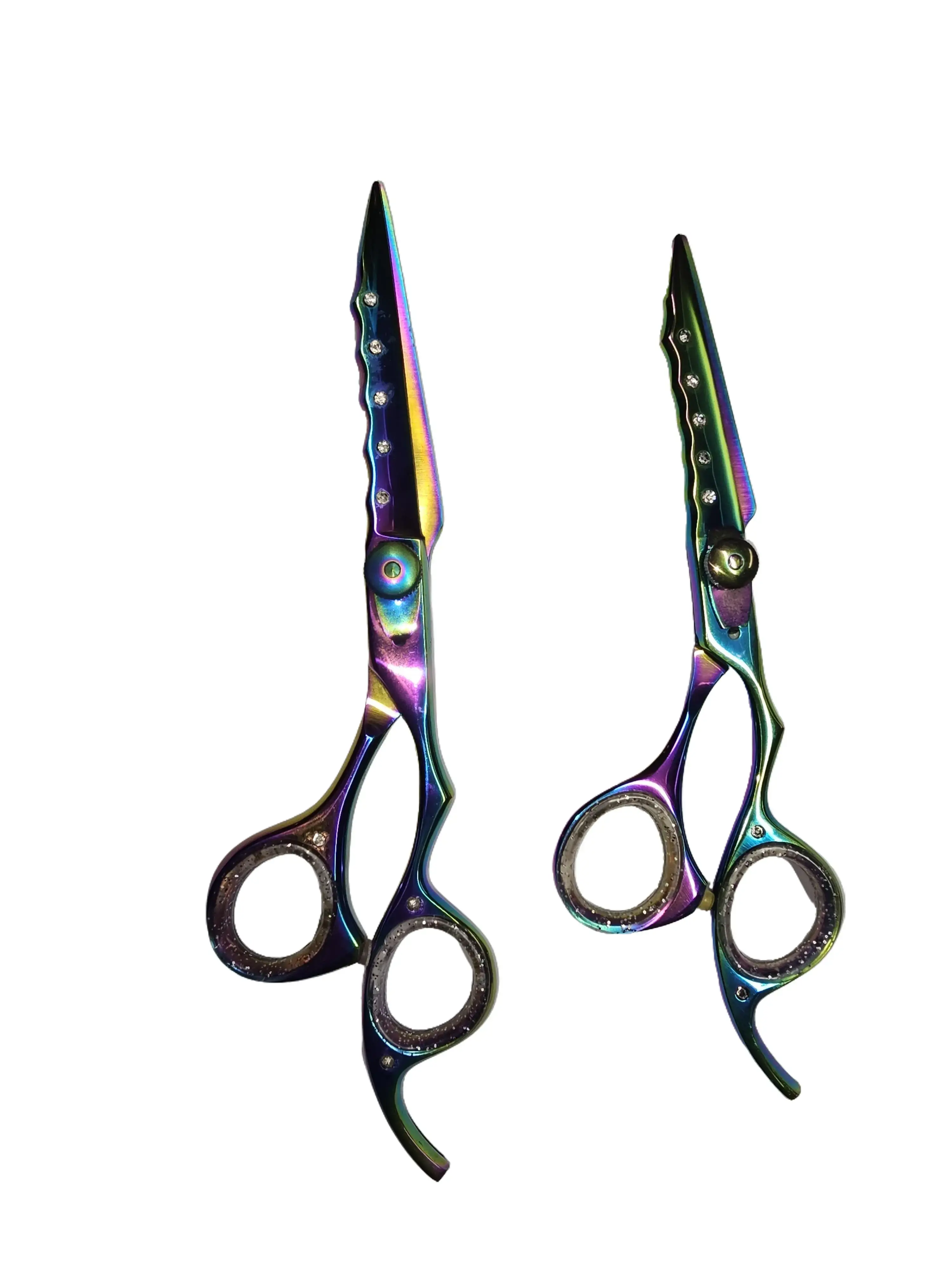 Stainless Steel Rainbow Cotted Barber, Saloon, Hair cutting Scissors, pair, size 7in, blade size 2.5in
