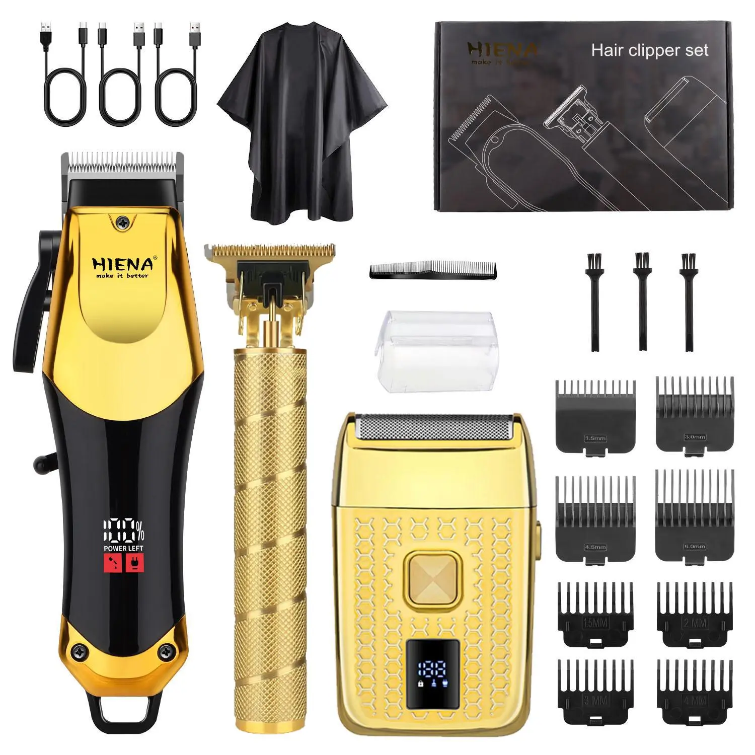 Barber-Grade Cordless Wireless Hair Clipper & Trimmer Set｜Smart LED Display & Fast Charge, USB Rechargeable Clipper, Cordless Trimmers Set, High Quality Trimmer, Trim Kit, All-in-One for Hair & Beard. A Premium Gift for Men, Barber Clippers
