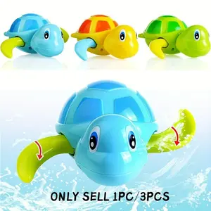 Wind-Up Swimming Turtle - A fun bath toy designed for family playtime in the Bathroom. Features a smooth shell surface with cute patterns, easy winding for little hands, and steady swimming motion. Ideal for Unisex family bathtub bathing and interactive