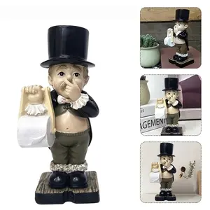 Hot creative gentleman tissue holder, European and American style modern minimalist home personalized fashionable decorative figure ornament Toilet Paper Holder