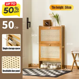 Free Standing Shoe Rack with 2 Flip Drawers Entrance Shoe Storage Cabinet Large Capacity Adjustable Shelves Rack for Hallway Living Room Or Bedroom NEW