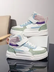 2026 Children High-Top Sports Shoes, Sneakers Shoes, Trainers, Fashion Versatile, Velcro Closure Design, Kids Skateboard Shoes, Stylish Schoolwear