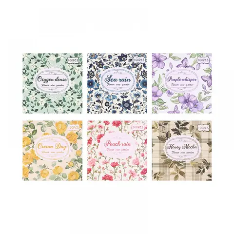 MR.Paper Vintage Non-Adhesive Non-Customized Art Craft Paper Sheets Kit - 600 Sheets, 8 * 8Cm, Easy-to-Use Office Stationery, Scrapbook Accessories for Adults, Back to School Supplies