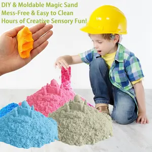 Kids DIY Space Sand Sensory Toy Set | 1000g/2000g Magic Moldable Play Sand with 39/49/108pcs Molds & Tools | Non-Toxic Colorful DIY Sand for Boys Girls, Great for Sensory Play & Creative Activities