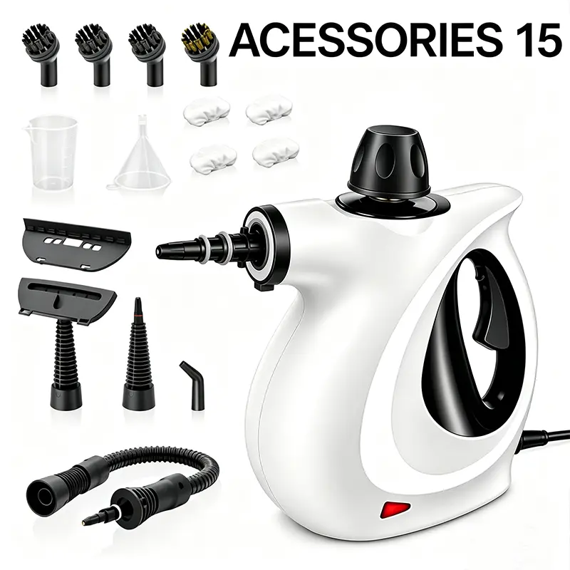 Summerclean High Pressure Portable Steam Cleaner – House Cleaning Gadget, Cleaning Machine with 15 Accessories for Home, Sofa, Car Detailing, House Cleaning Gadgets, Cleaning Machines