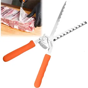 304 Stainless Steel Rib Membrane Removal Tool Professional Boning Tongs Rib Prep Tool with Ergonomic Handle for BBQ Enthusiasts Easy Membrane Removal