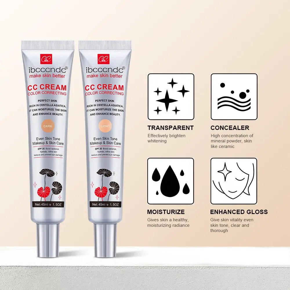 Moisturizing Correcting CC Cream Waterproof Anti-sweat Makeup Before Concealer Lasting Women Makeup Protect Skin erborian Make