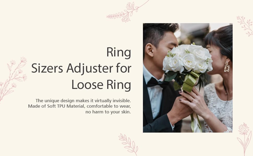 Ring Sizers for Loose Rings, Eiito Ring Size Adjuster Spacers or Tightener, Invisible Guards, 6 Sizes Fitter, Resizer Fit Almost Any Rings, Reduces Size by 0.5-1.5