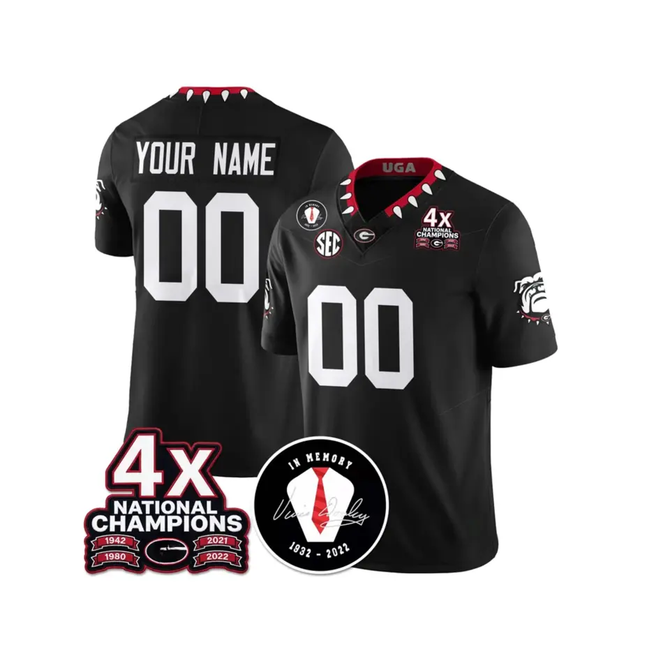 Custom UGA 4x-Time National Champions Vapor Limited Georgia Football Jersey