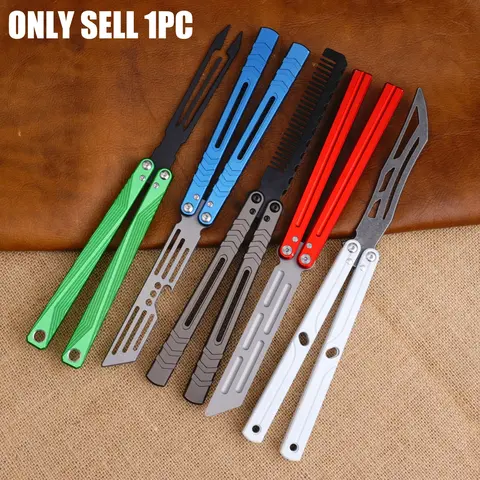 1pc Balisong Trainer, Aluminum Alloy Handle, Beginner Flipping Tool, No Cutting Edge, Butterfly Trainer, Multiple Styles, Beginner Friendly