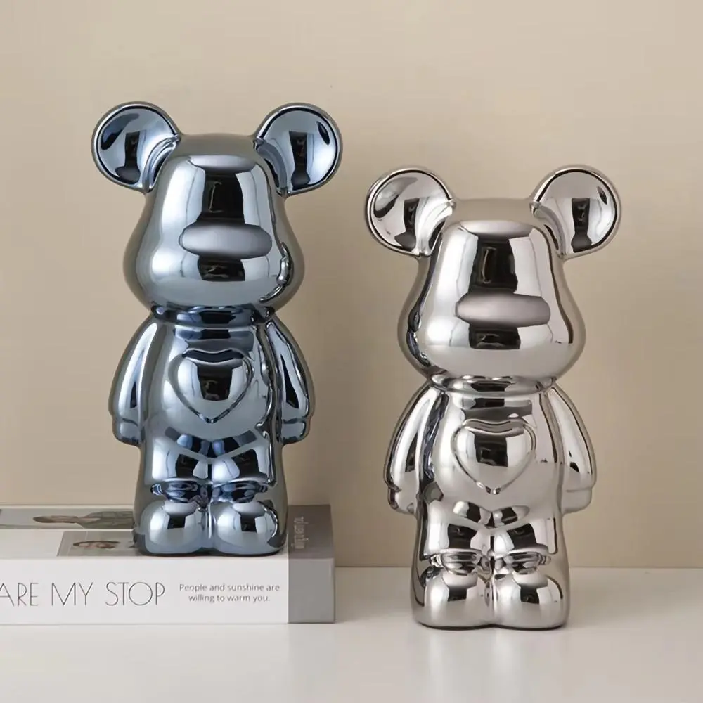 18/28/cm Aesthetic Bear brick Ceramic Staute Teddy Bear decor action figure Sculptures Ornament for room Home Decoration Crafts
