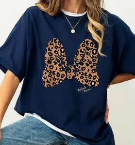 Minnie Leopard Print Bow Minnie Friends Disneyland Family Matching trip Magic Kingdom Tee WDW Epcot Theme Park Shirt, Full Colors, Full Size
