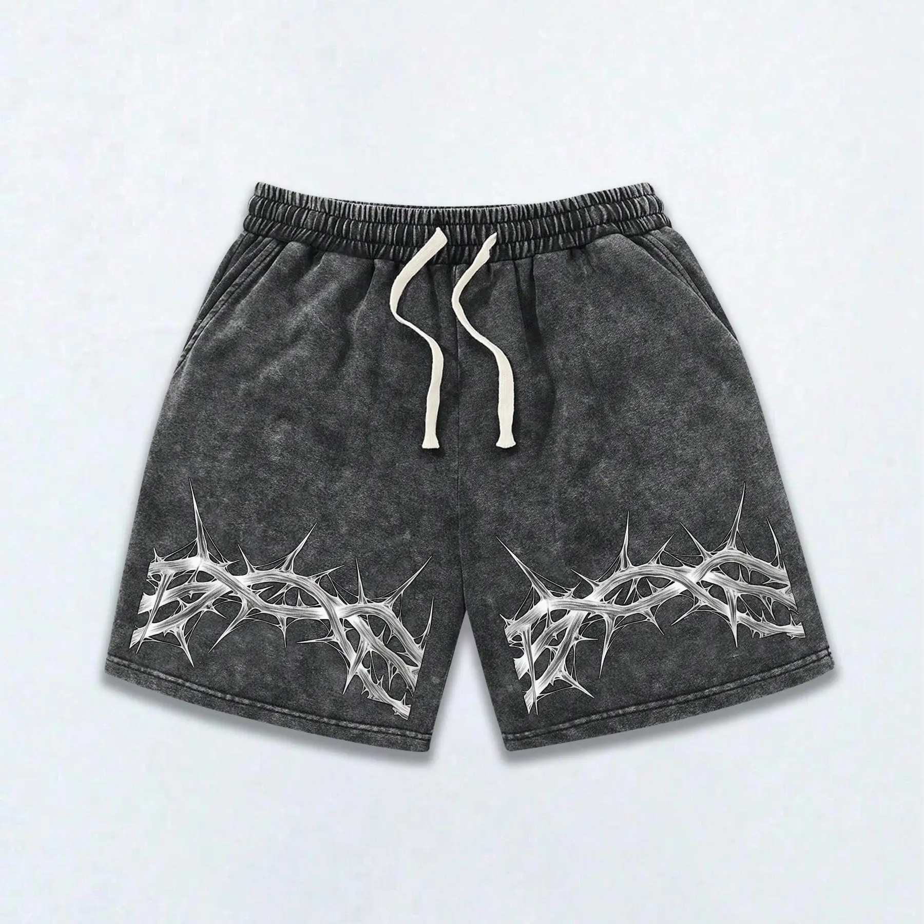 Men's Fashion Pure Cotton Sports Casual Shorts Trendy Street Y2k Floral Design American Lightning Print Comfortable Breathable Fabric Surfing Basketball Shorts Suitable for All Seasons Great Gift for Boyfriend Son