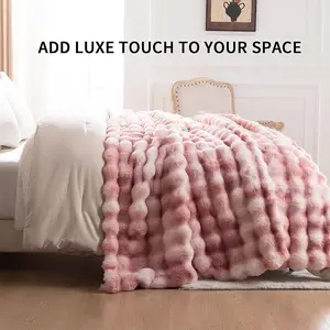ROSEKIND Fluffy Weighted Faux Rabbit Fur , Soft Cloud Fluffy Fuzzy  Cozy Plush Fleece  Blanket,(mid year sale、deals for you、restock、dealsforyoudays) ,soft elastic breathable, Fuzzy Plush Throws, Blanket Warmer Throws