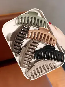 6pcs rectangular hair claw clip, keel grip clip black non-slip strong hold jaw hairpin, female styling accessories sparse thick hair, new high ponytail artifact grip clip high cranial top fluffy clip hair grip headdress hair clip, Hair Clip Set